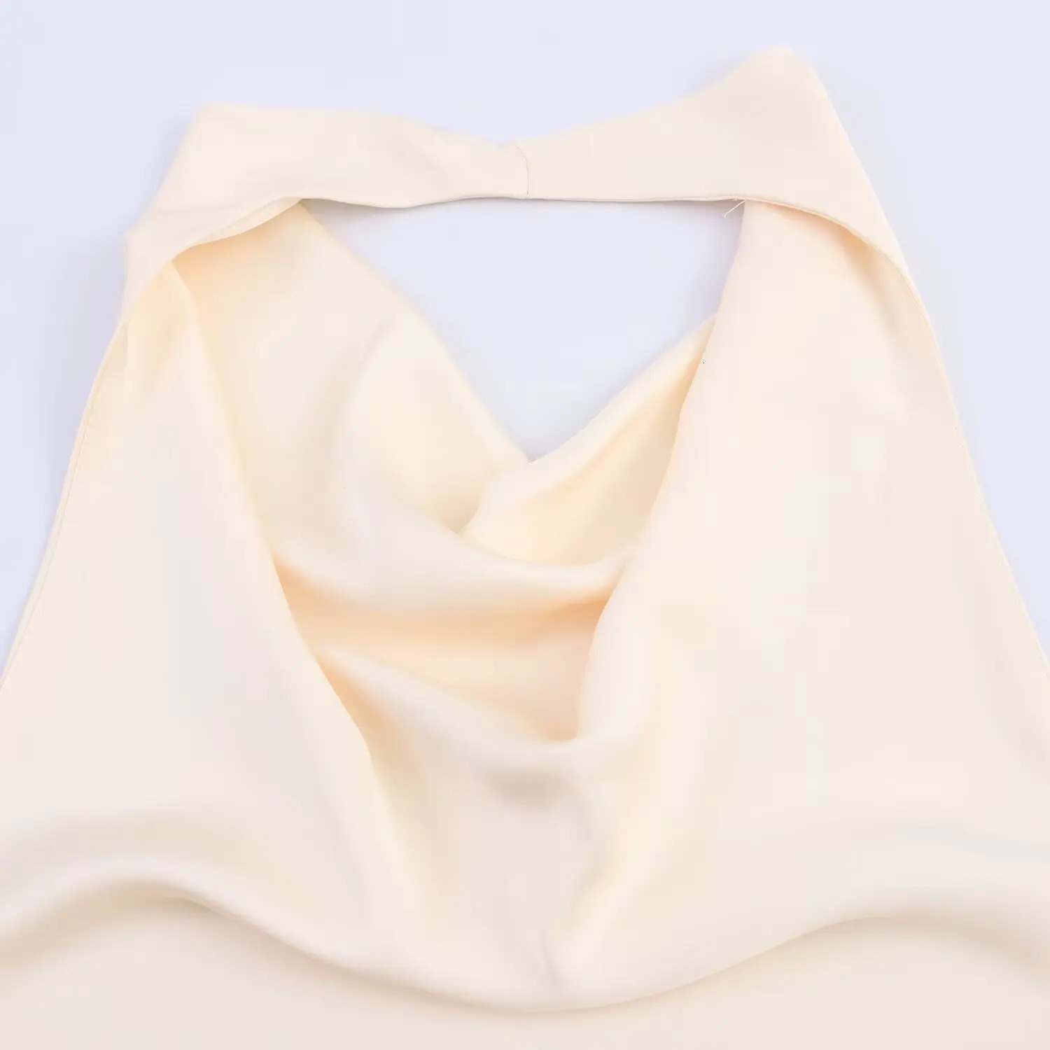 MYST ZA Summer Arrivals Womens Clothing Lace Decorated Satin Halter Collar Top Midi Skirt Set 250807