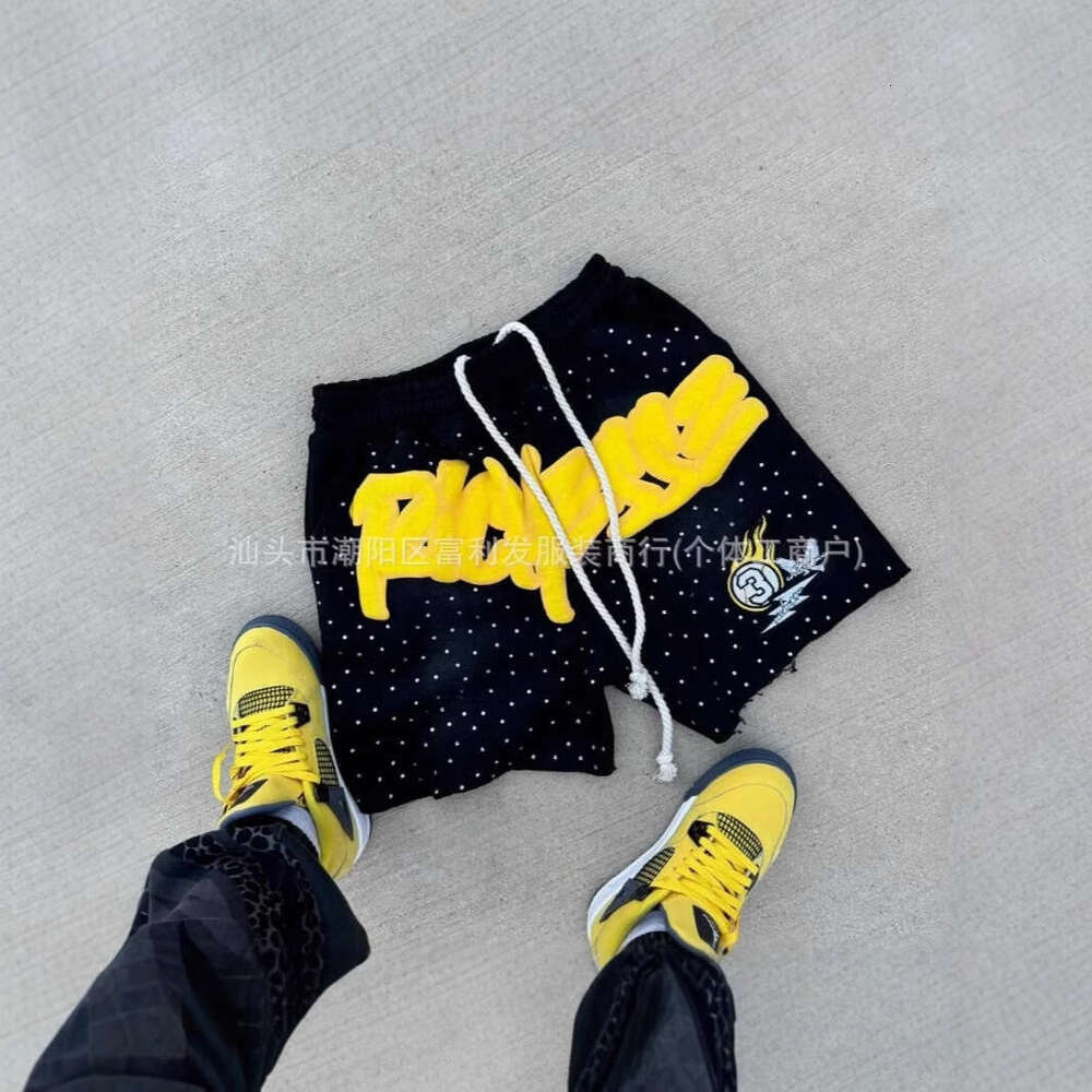 American Style Washed Personality Trendy Printed Loose Casual Shorts Summer New Pants