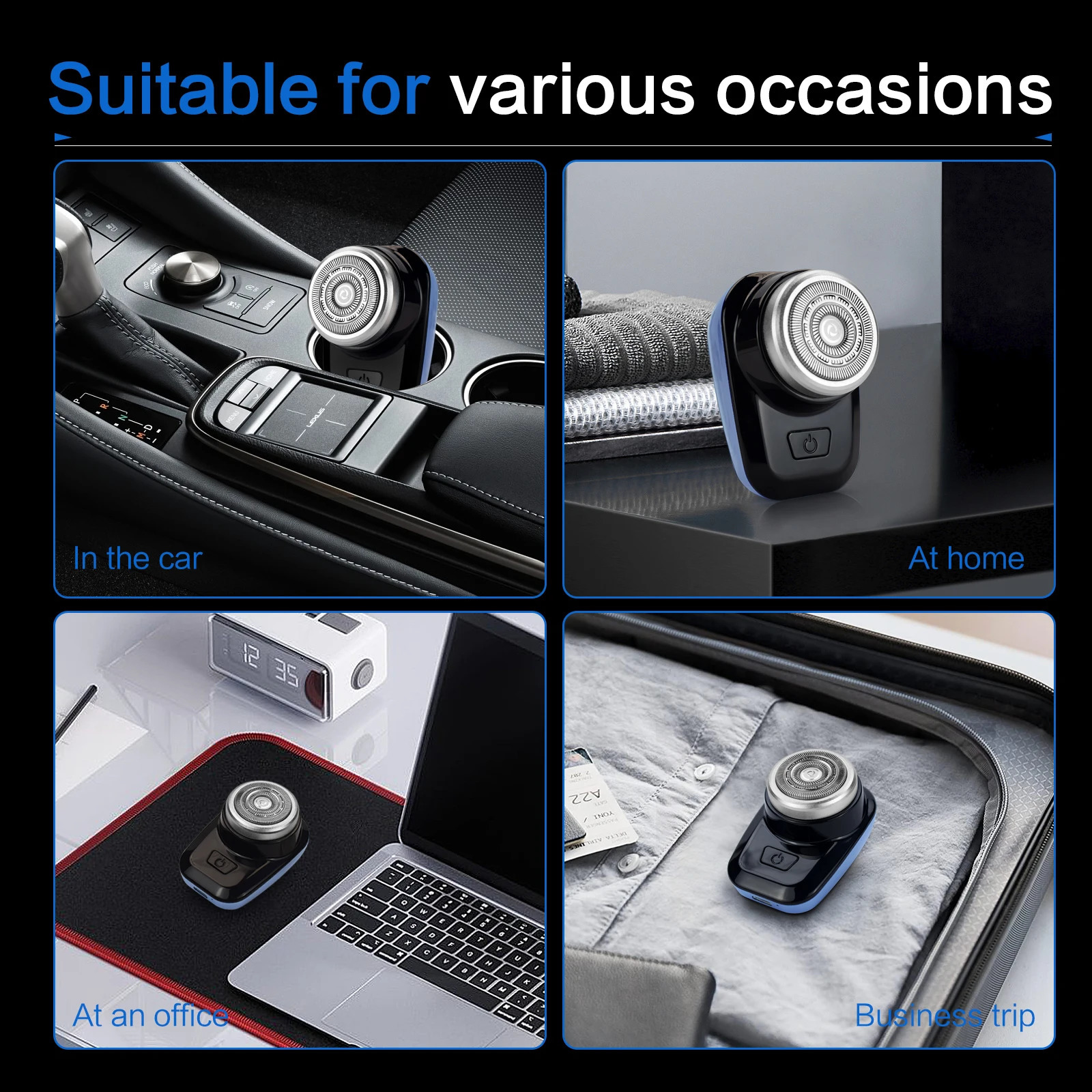 Mini Electric Shaver Self Sharpening Shaver Portable Shaver Beard Trimmer Rechargeable Razor for Men 7900 Rpm LPX7 Waterproof 250805