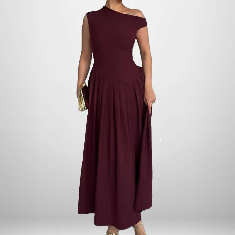 New Women's Fashion Elegant Long Fashionable High Waist Solid Color Spring Dress B5 h7