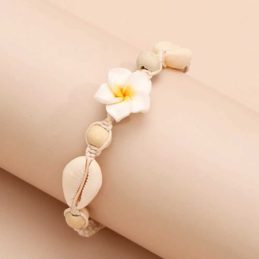 Boho Shell Rope Chain Anklets for Women Flower Shell Beach Charm Anklet Beach Barefoot Ankle Leg Chain Foot Jewelry Y250805