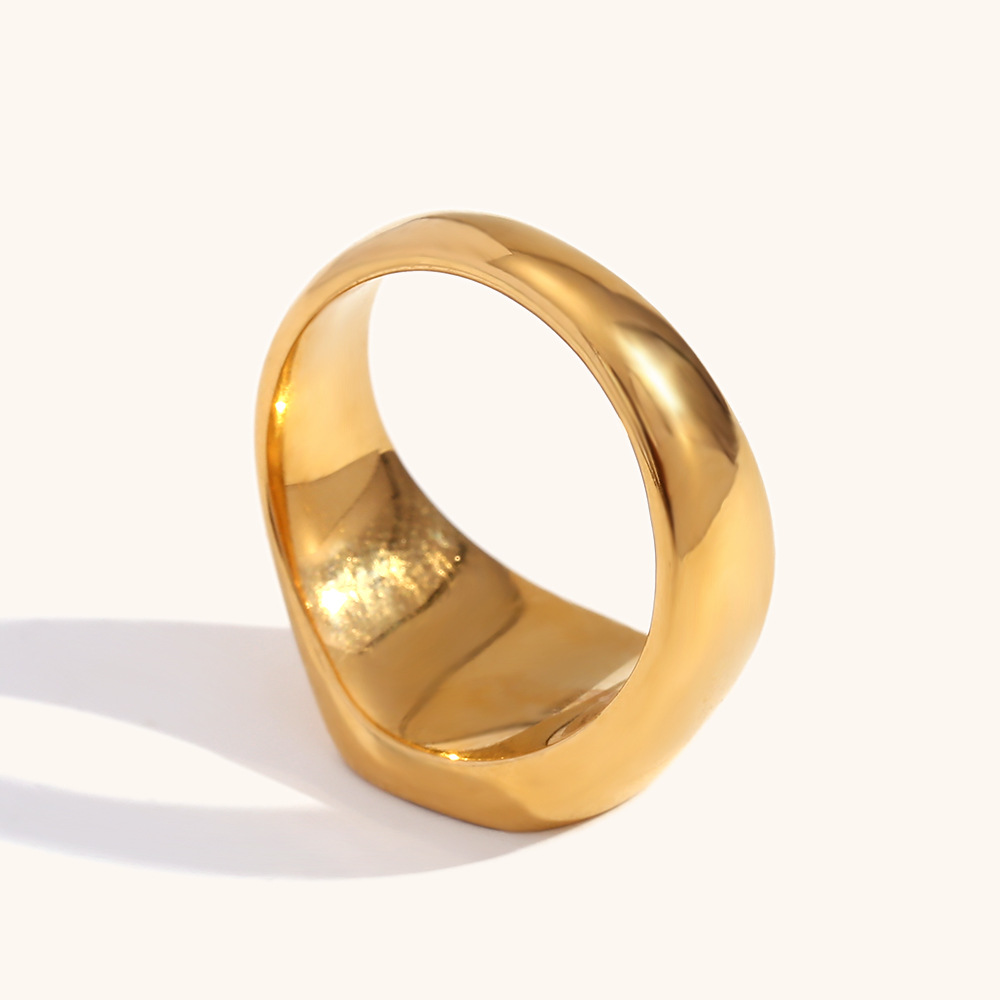 Round Face Vortex Ring Waterproof 18K Gold Plated Accessories Silver Color 316L Stainless Steel Woman Rings wholesales drop ship