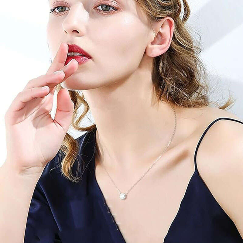 High-end Ins Style Bear Necklace for Women Moissanite s Sterling Sier Collarbone Chain