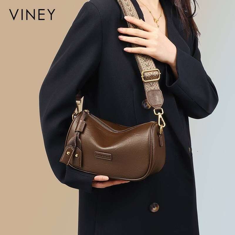 VINEY Women 2025 New Summer Messenger Genuine Leather Women's Commuter High-end Shoulder Pillow Bag