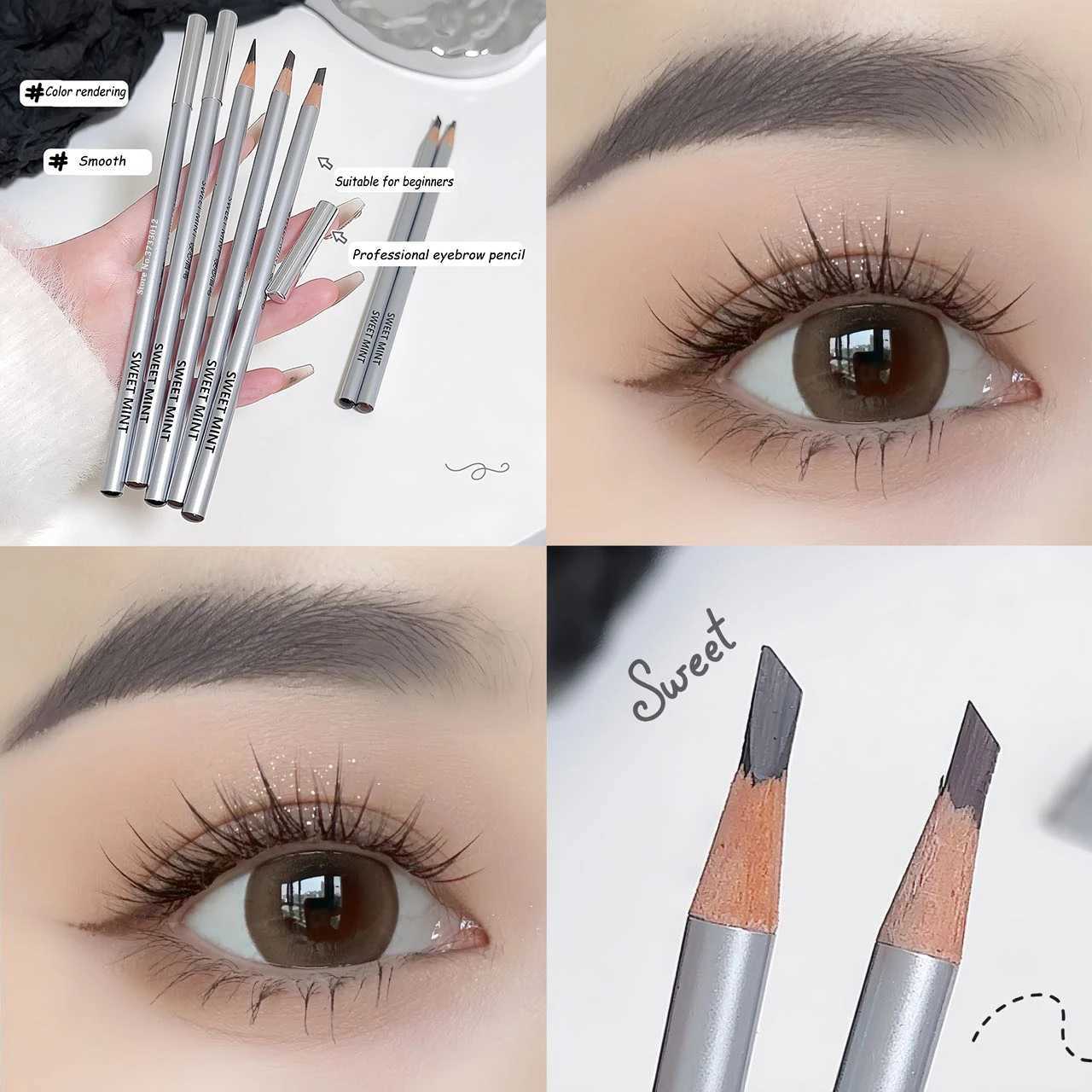 Slanted Blade Eyebrow Pencil Waterproof Makeup Natural Lines Hair Flu Wood Eyebrow Pen Tint Tattoo Gray Coffee Eyebrow Pencil W250807