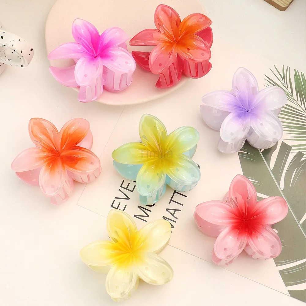 Flower Hair Claw Clips-Hawaiian Hair Clips for Women Summer Beach Essentials Hair Accessories Cute Large Clips U250807