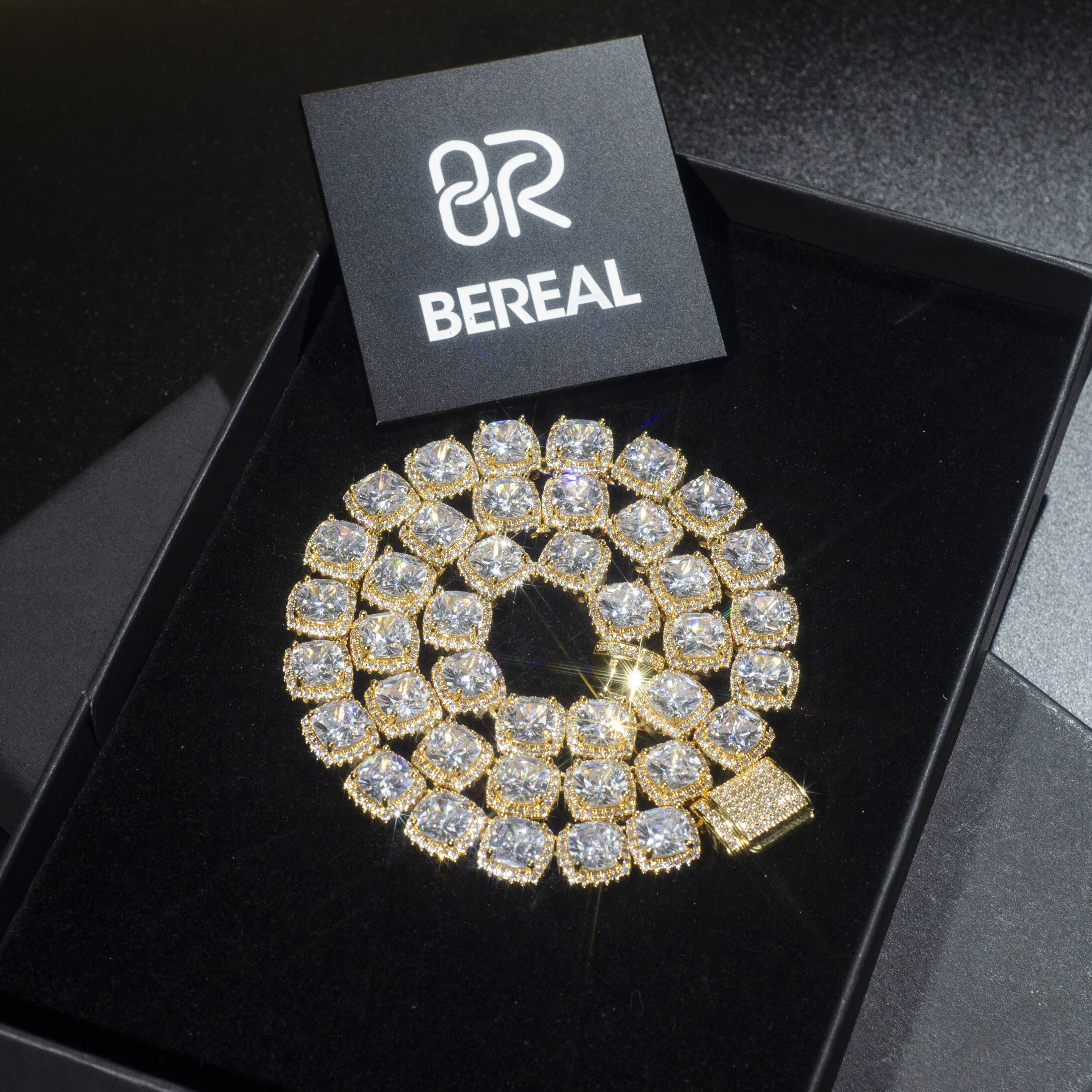 Custom VVS Moissanite Tennis Chain Bracelet Iced Out Gold Plated 925 Sterling Silver Diamond Halo Tennis Chain Necklace Jewelry