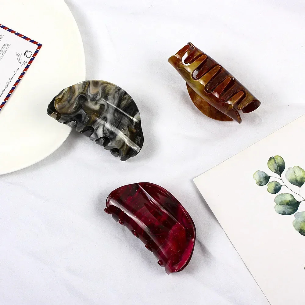 Candy Color Acrylic Clip Semicircle Simple Fashionable Womens Back of Head Gripper Party Girl Hair Accessories Gift 250730