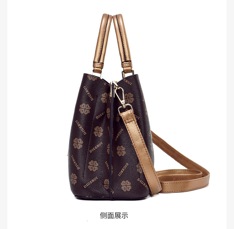 Women's Fashion Splicing Handbag Free Shipping Designer Luxury Large Capacity New Shoulder Bag High End Retro Flower Mom Bag Leisure Shopping Bag