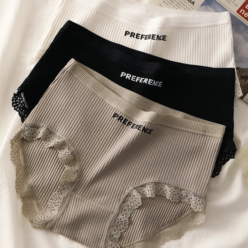 3PCSset Women Cotton Brazilian Panties MXL MidRise Solid Color Underwear Ladies Comfortable Underpants Girls Panty Intimates 250807