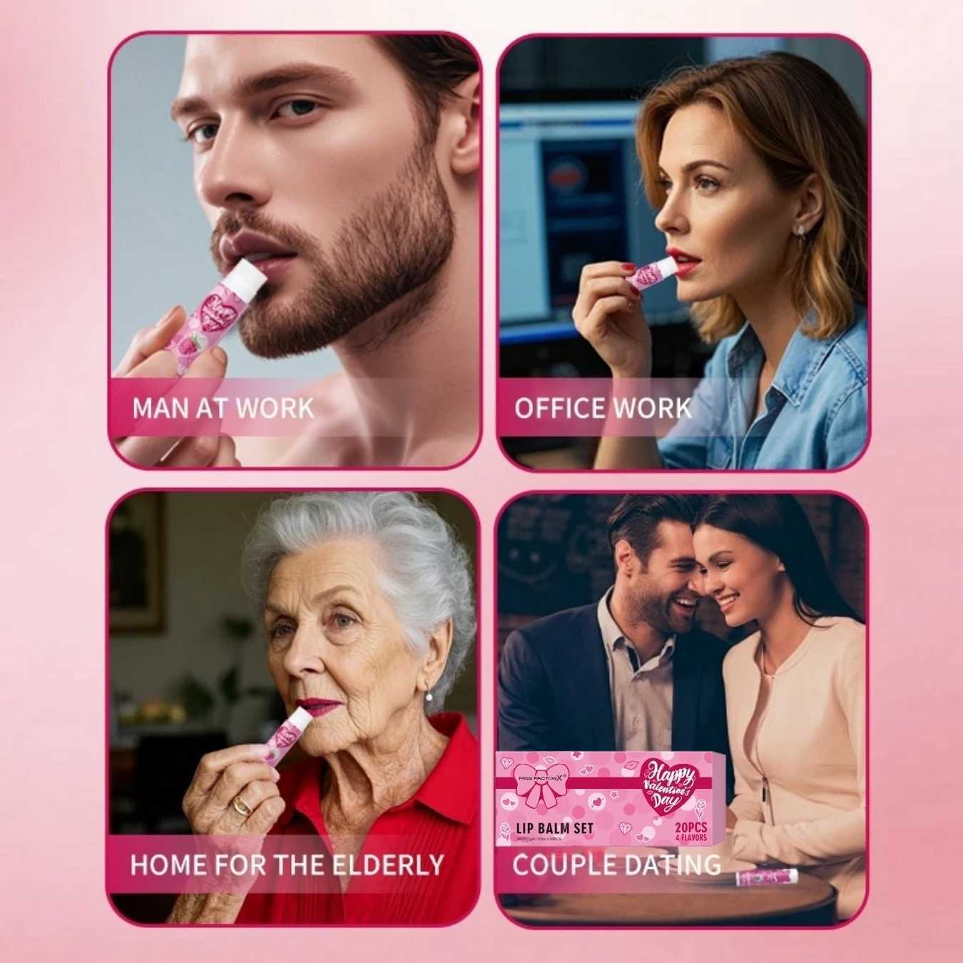 20PCS/Box Luxury Gift Set Lip Balm Set Hydrating and Glossy For Dry Lips Valentines Day Gifts WomensXJ250807