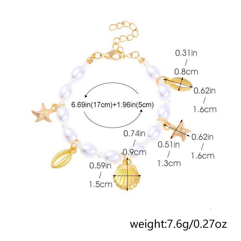 2024 New Fashion Starfish Shell Pearl Bracelet Womens Beach Elegant Travel Party Jewelry Bracelet Z250807