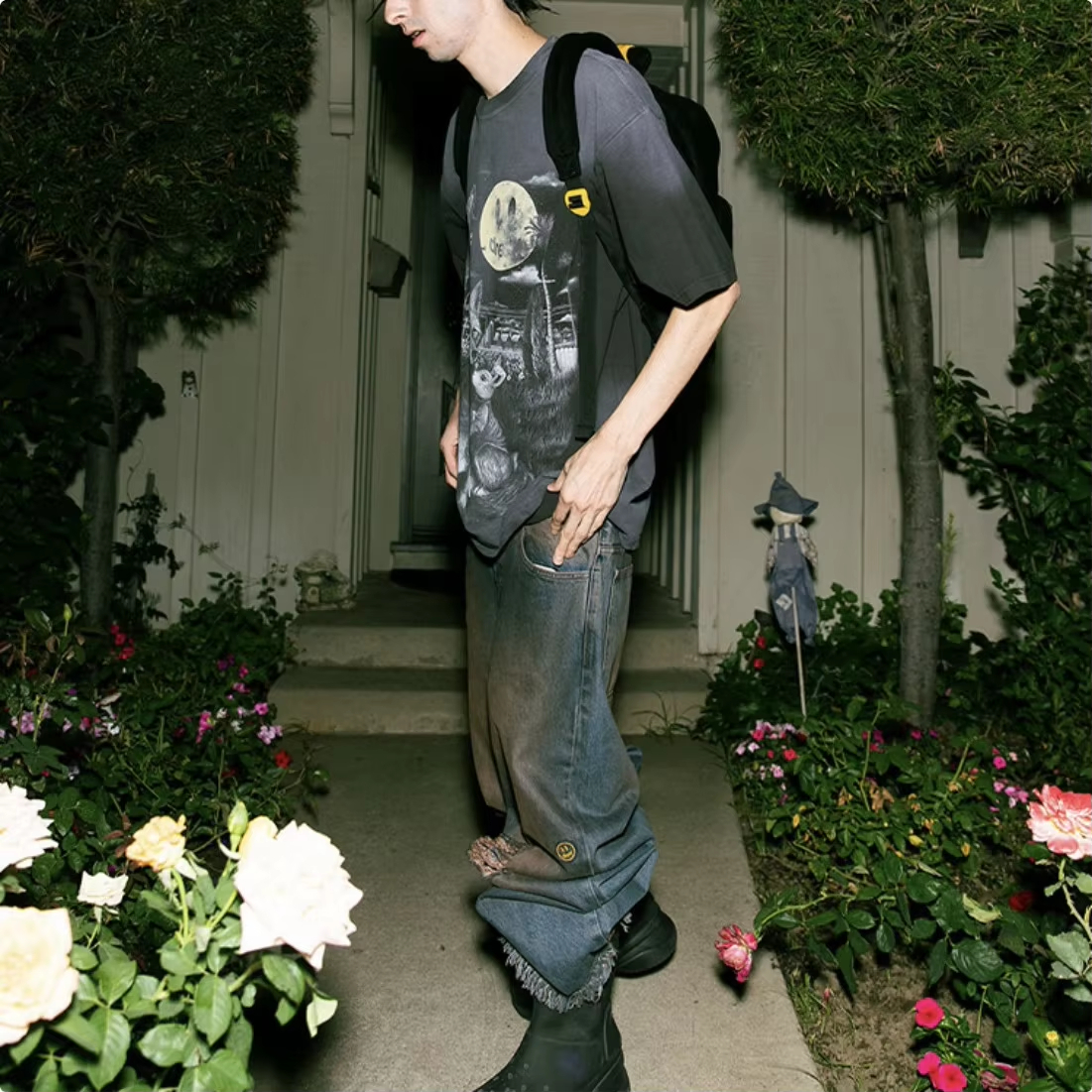 Drew House Designer luxury Hot Sale Mens Clothing Printing logo T shirt men's and women's printed loose short sleeve T-shirt 25ss