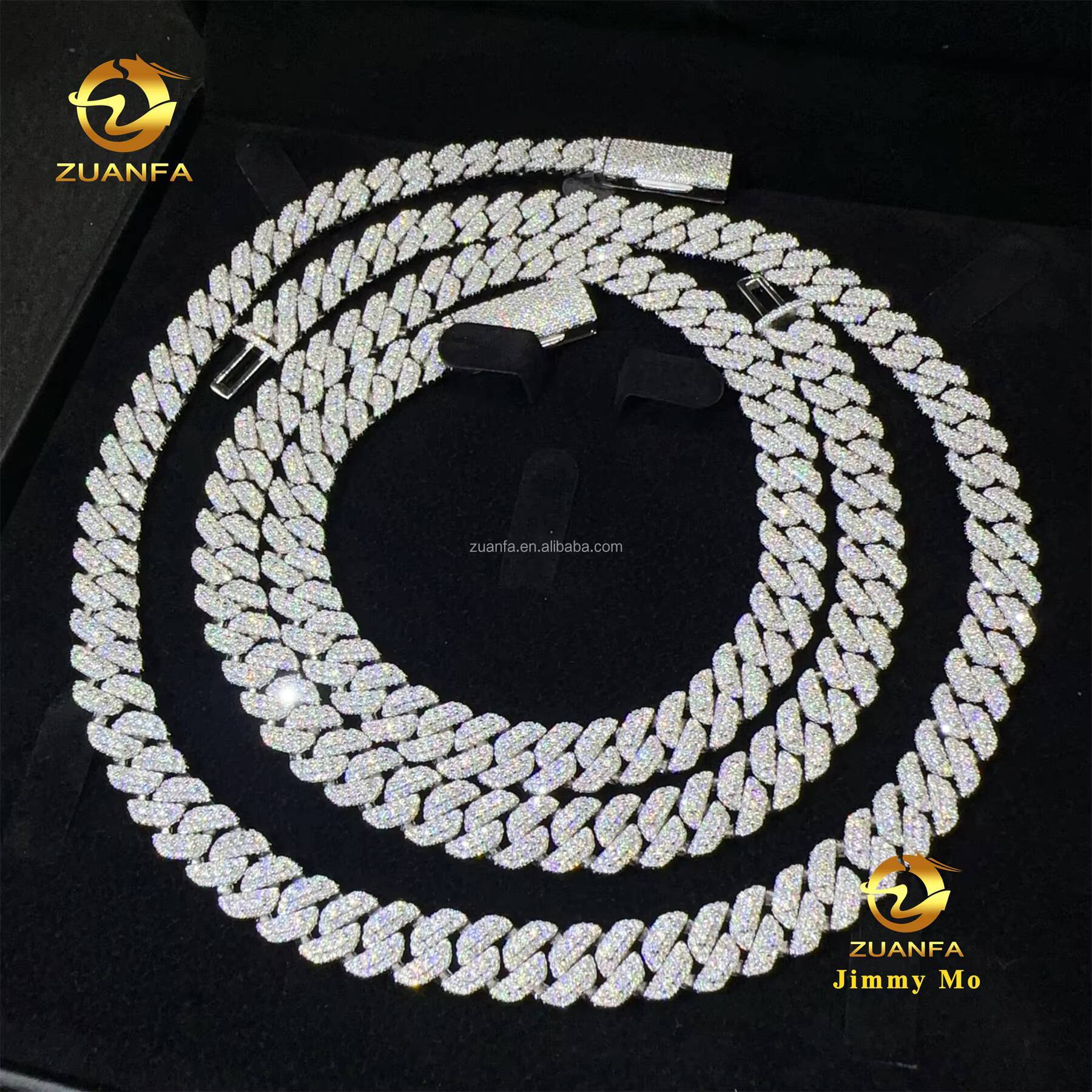 New Arrivals 10mm Fashion Hip Hop Style Jewelry Iced Out 925 Solid Silver VVS1 Moissanite Diamond Miami Cuban Link Chain Men