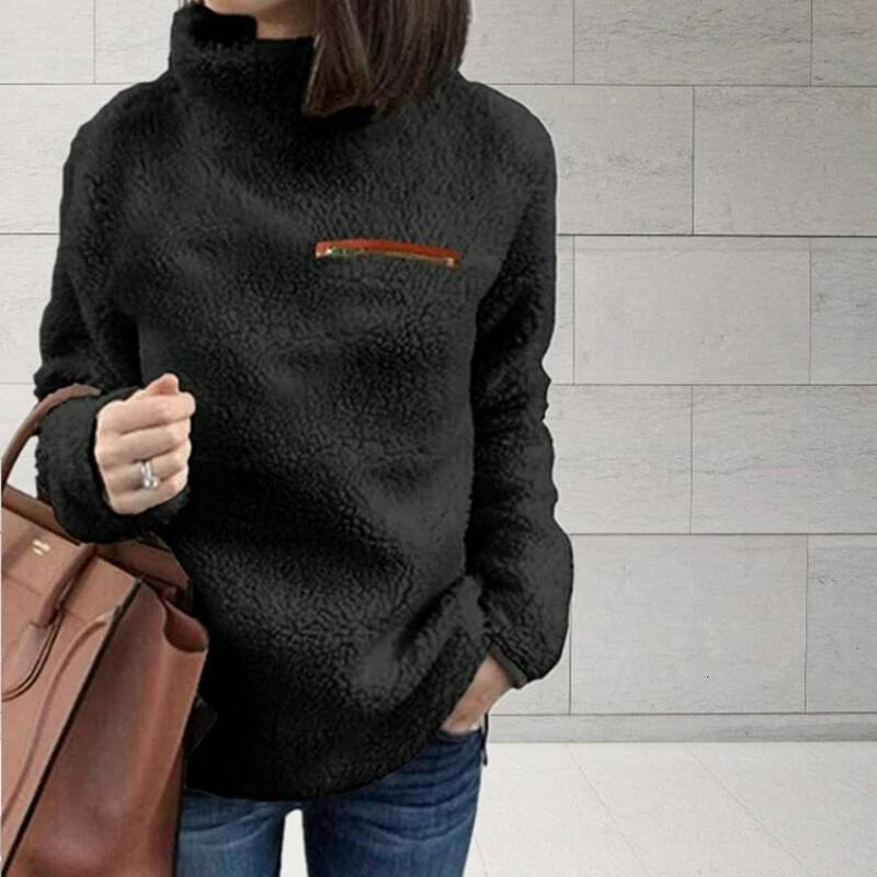 Winter Super Soft and Comfortable Solid Color Turtleneck Pullover Women's Sweater Fashion Zipper Sexy Top Ladies Hipster Clothes dongdumaoyi