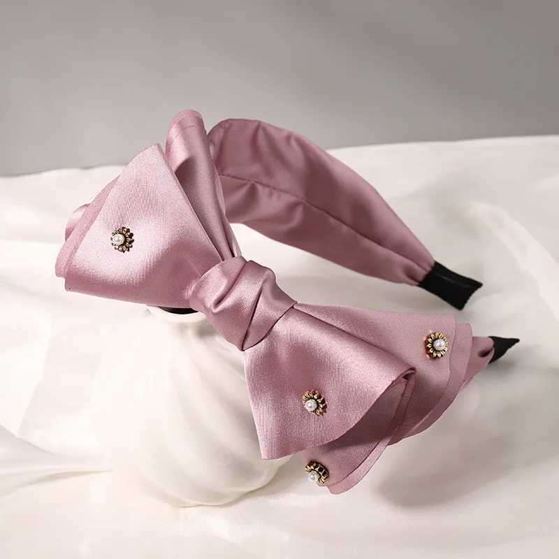 Fashion Satin Big Bow Rhinestone Hair Bands Ornament Accessories For Women Hair Accessories Wholesale Y250808