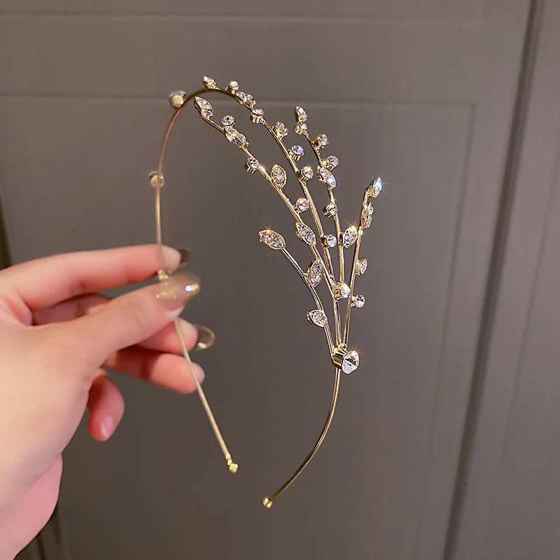 Star Leaves Rhinestones Bands For Wen Imitation Pearl Mti-Layer Hollow Hair Hoop French Elegant Dedicate Party Tiaras Y250808