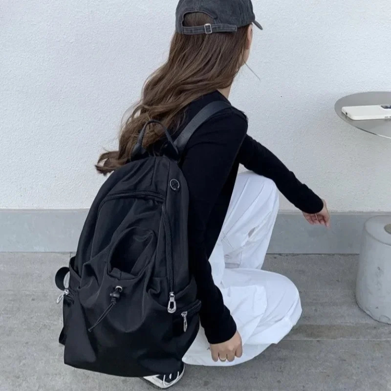 Y2k All Match Casual Women Schoolbags Vintage Trendy Chic Korean Travel Bags Streetwear Preppy Simple Backpacks for Students 250807
