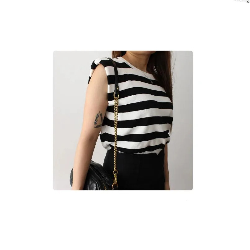 Black Leather Antique Brass Gold Metal Chain Shoulder Strap For ner Women Handbag Lady Camera Bag Purse Nonadjustable 250801