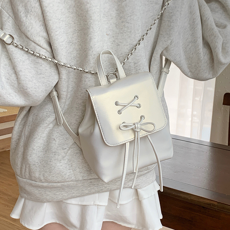 2025 Autumn New Women s Backpack Ballet Style Bow Women s Backpack New Trend Cute Handbag Shoulder Bag Autumn New trend Solid Color Simple Style Desig