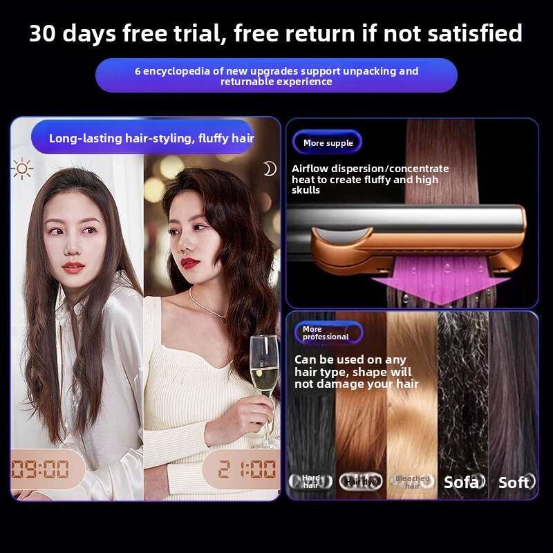 HT01 Straightener Multi-Functional Hair Styling Tool Negative Ion No Damage Dry and Wet Dual Use
