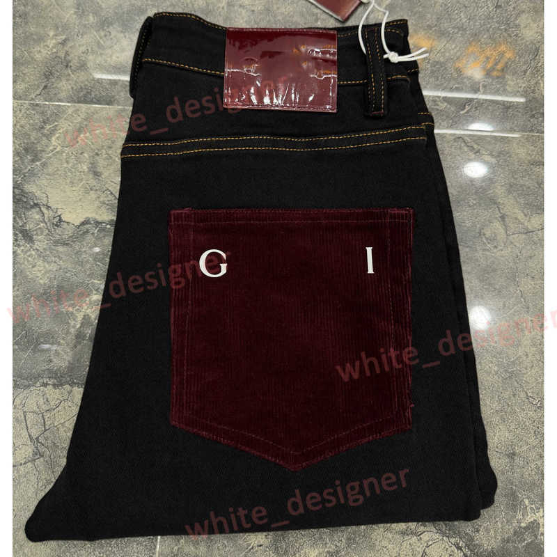 Designer jeans for mens jeans Casual brand Classic Style jeans letter Denim Pants Elastic Trousers for men high quality streetwear baggy jeans size 29-40 6CN2