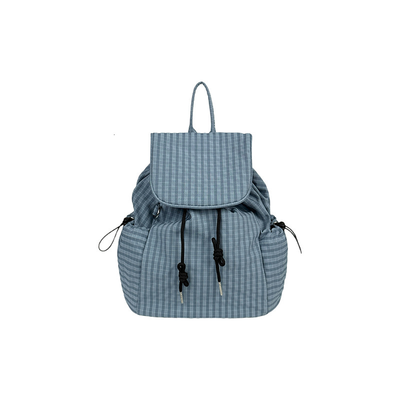 2025 fashion Autumn New Women's Backpack Trendy Lightweight Nylon Atmosphere Checkered Leisure Commuter Single Shoulder Designer