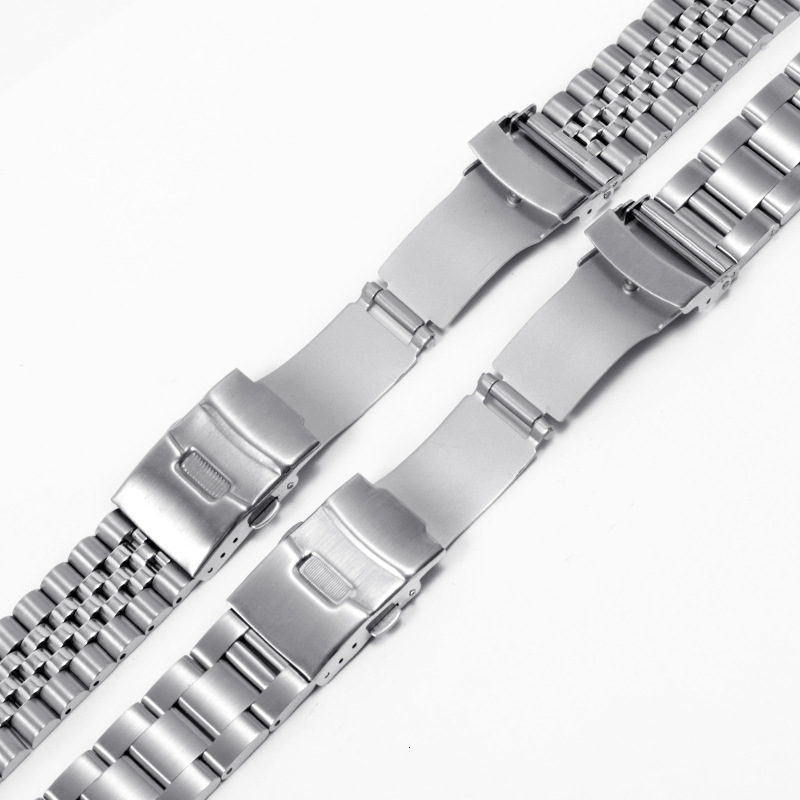 Watch Bands Stainless Steel 18mm 20mm Flat End Oyster Solid Bracelet Watch Strap Fit For Rlx Skx Watch 231128