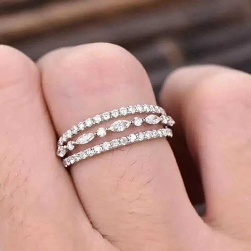 925 Sterling Silver Finger Rings for Women Dazzling White Cubic Zirconia Wedding Marriage Party Ring Fashion Jewelry Y250808