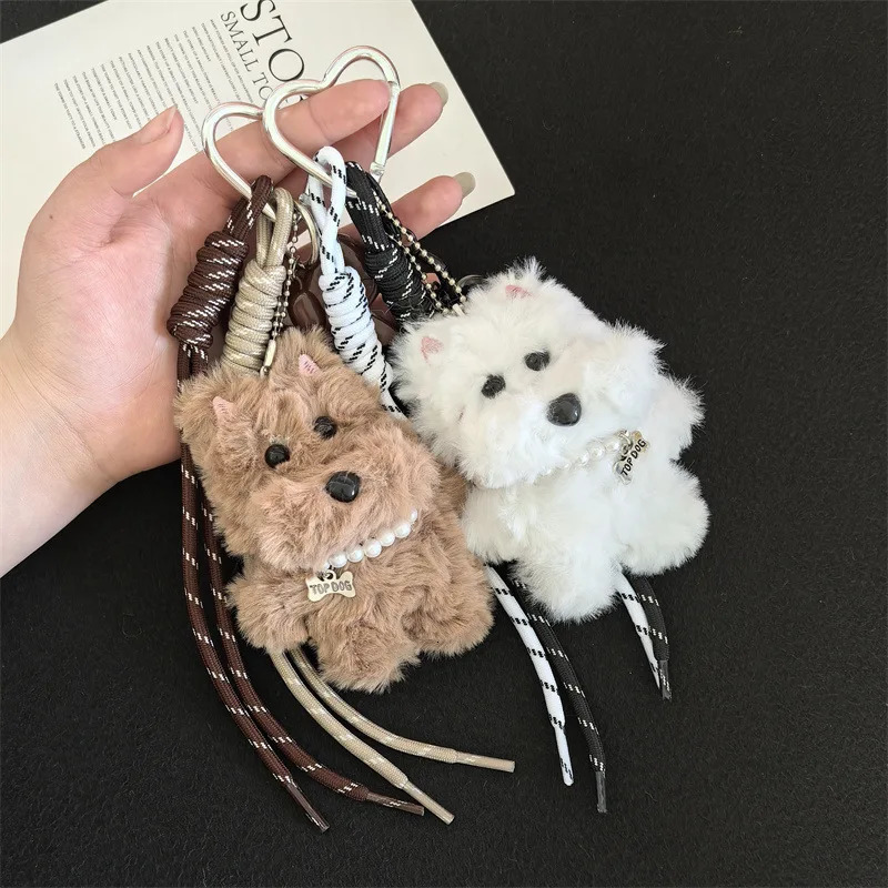 Cute Scribbled Puppy Bag Pendant Fashionable Plush Doll Car Keychain Love Hanging Parts Accessories 250801