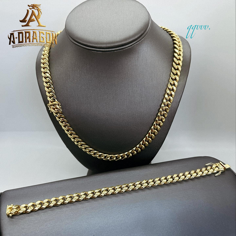 Solid 18mm Diamond VVS Moissanite Gold Plated Prong Set Miami Cuban Link Chains With Certificate