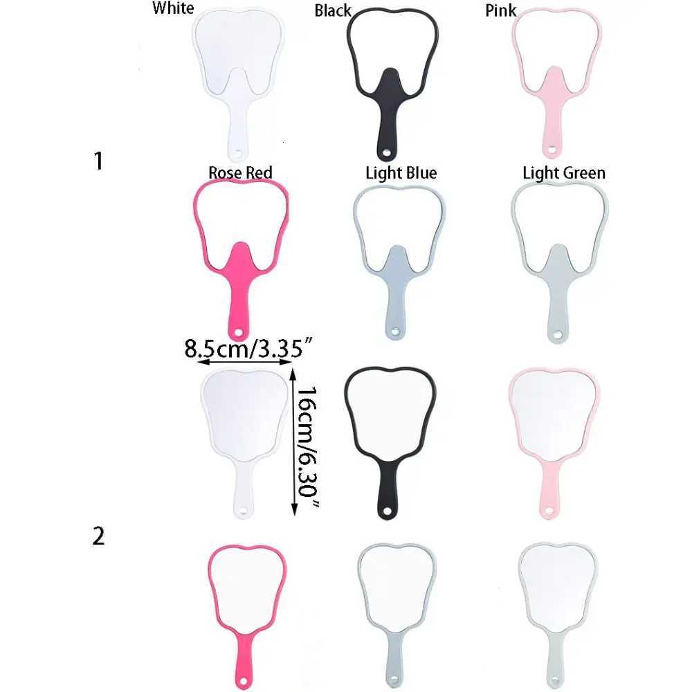 Multicolor Plastic Tooth-shaped Mirror High-definition Lightweight Handheld Sector Mirror Mini Portable Makeup Mirror Home Decor Z250807