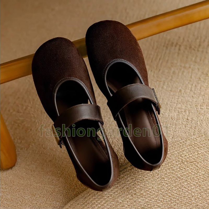 designer shoes ballet flats loafers womens walking comfort low heels fashion round toe mary jane shoes soft sole non-slip single shoe