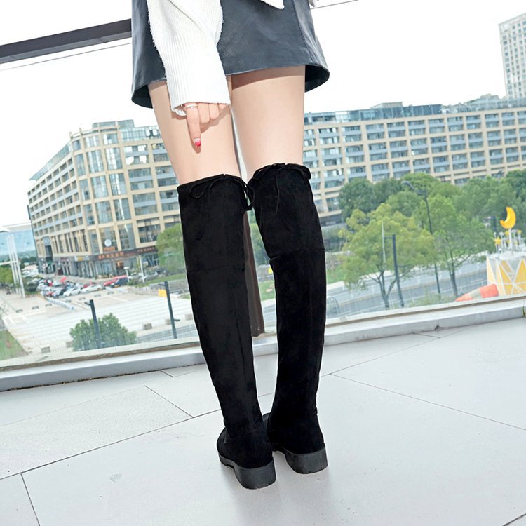 Boots female autumn and winter new style scrub in the heel show thin knee boots boots female all kinds of rough heel Martin boots 2025s hot