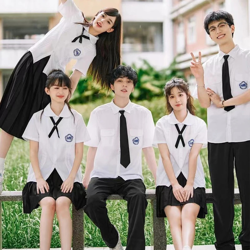 Men Women JK Uniform Thai Style School Uniforms Short Sleeve Shirts Preppy Pleated Skirt With Bow Tie TopSkirts Cosplay 250729