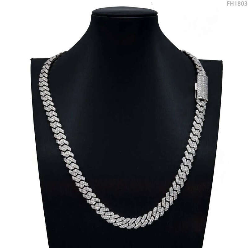 Wholesale Factory Price S Sterling Sier Hip Hop Jewelry Iced Out Vvs Moissanite 10mm Chain Cuban Link