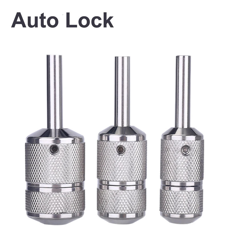 1PC Stainless Steel 22MM 25MM 30MM Self-Locking Machine Handle Auto Lock Tattoo Grip Tube Accessories 250805
