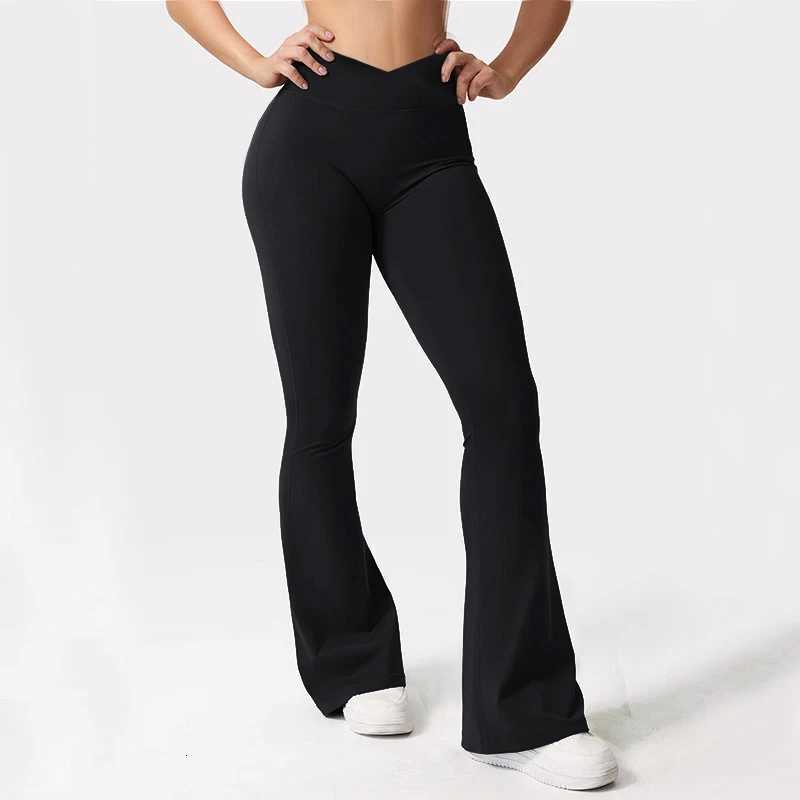 Yoga Flared Pants Womens High Waist Hip Lifting Wide Leg Pants Outdoor Leisure Tights Running Fitness Wear Gym Workout Leggings XJ250808