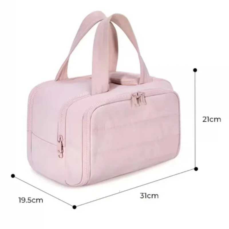 New Large Capacity Cosmetic Bag Mtipocket Zipper Casual Makeup Pouch Waterproof Travel Toiletry Bag Handheld Storage Bag Wen Y250808