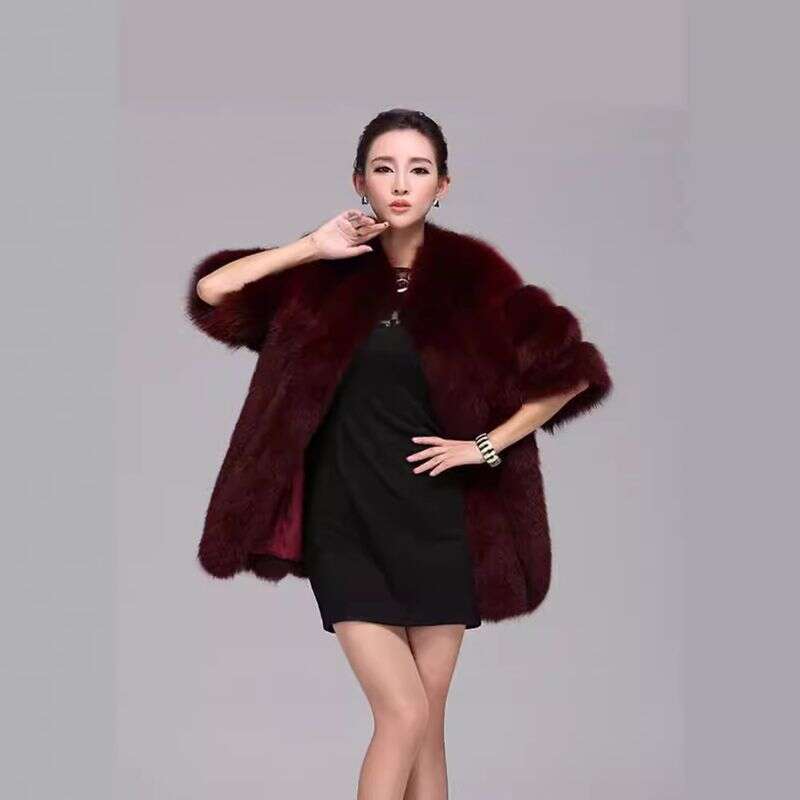 Women's Clothing Fur Autumn Winter New Fox Style Fashion Slim Fit Medium And Long Women's Warm Coat