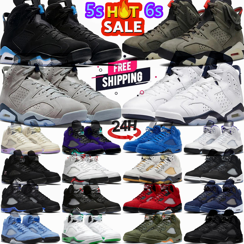 2025 Designer 5 5S UOMINI SCARPE DI BASKEBLE 6 6s Raging Georgetown Toro Bravo Bull Fire Fire Giallo Metallico Reinventato Ticket Burgundy Olive Sail Sneakers