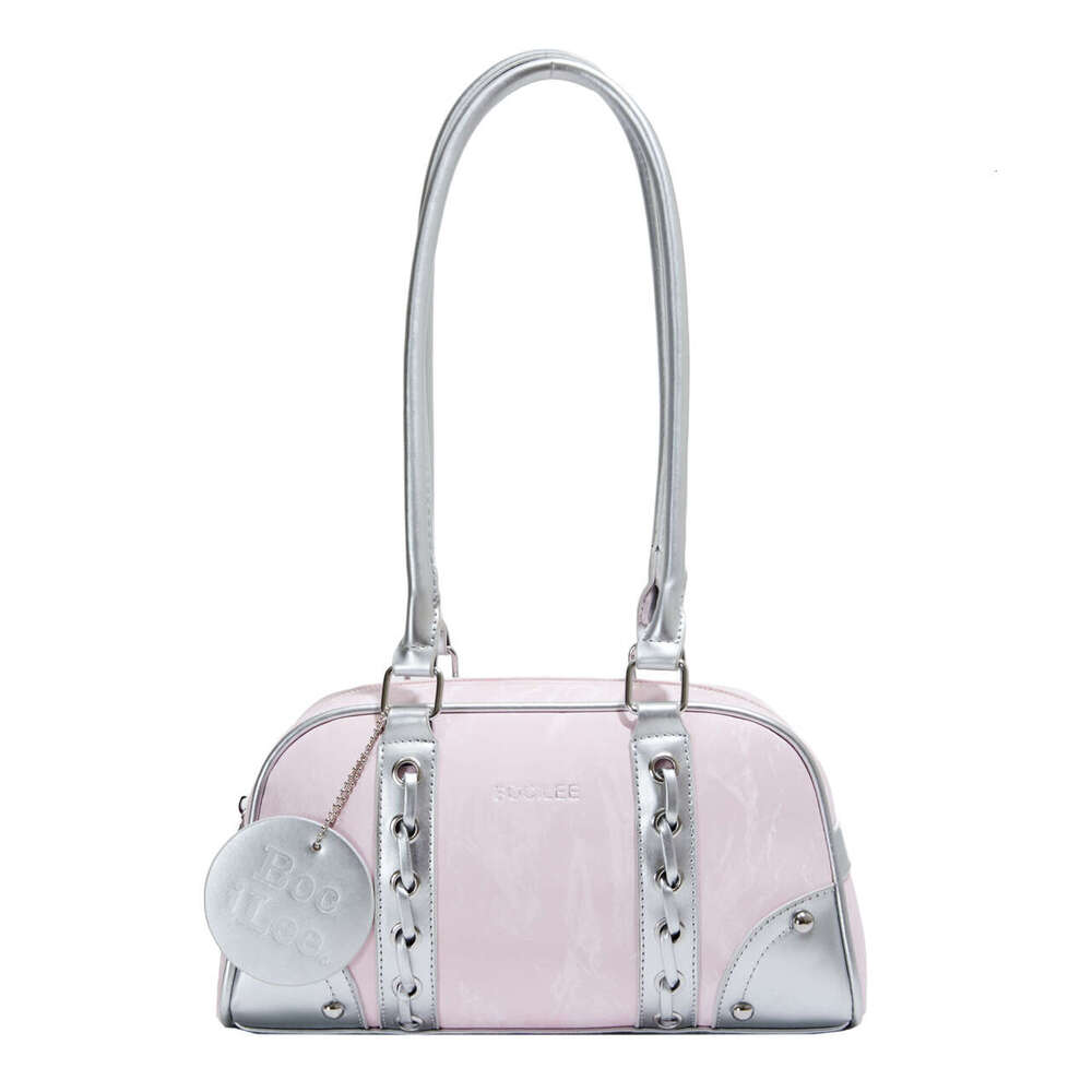 Korean Style Spring Versatile Underarm 2025 New Fashion Color-Block Casual Commuter Shoulder Boston Bag