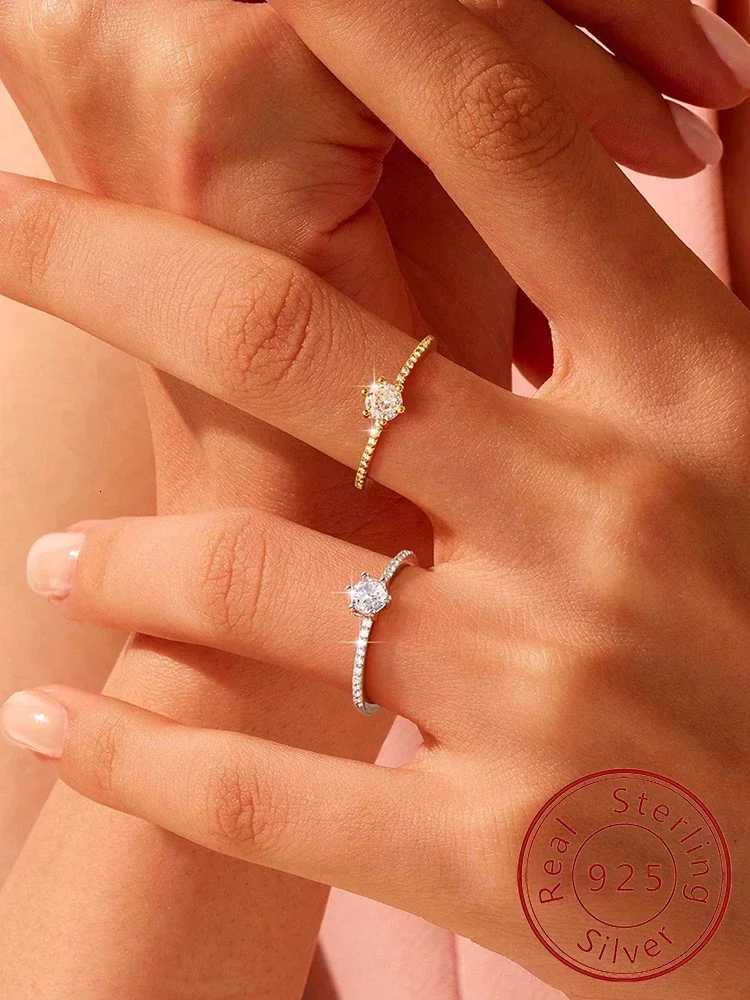 925 Sterling Silver Gorgeous Round Zircon Rings For Women Engagement Wedding Statement High Quality Fine Jewelry Bride Gift Y250808