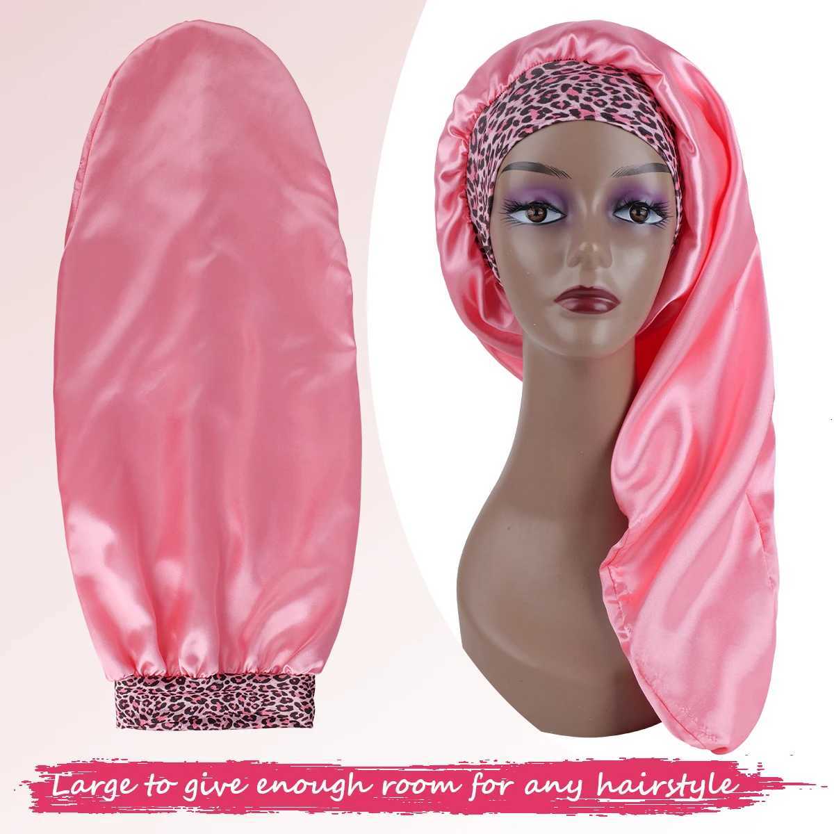 2024 Womens Extra Long Satin Sleep Bonnet - Oversized Adjustable Breathable for Curly Natural Hair Bonnet Z250808