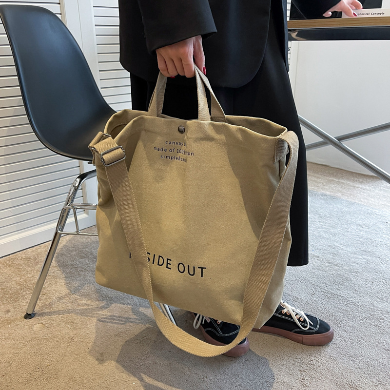 Canvas Shoulder Bag Office Worker Crossbody Bag Large Capacity Student Party Book Bag Handbag Shoulder Backpack