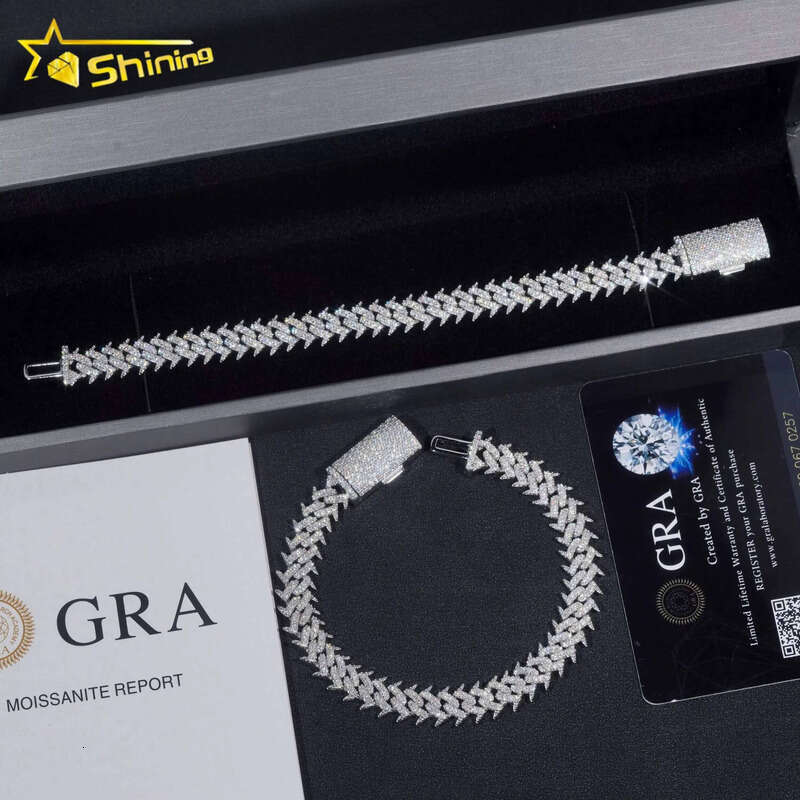 Cheapest 10mm Brambles Link Hip Hop Hot Style Fashion Cuban Bracelet Sterling Sier Moissanite Bracelets Chain
