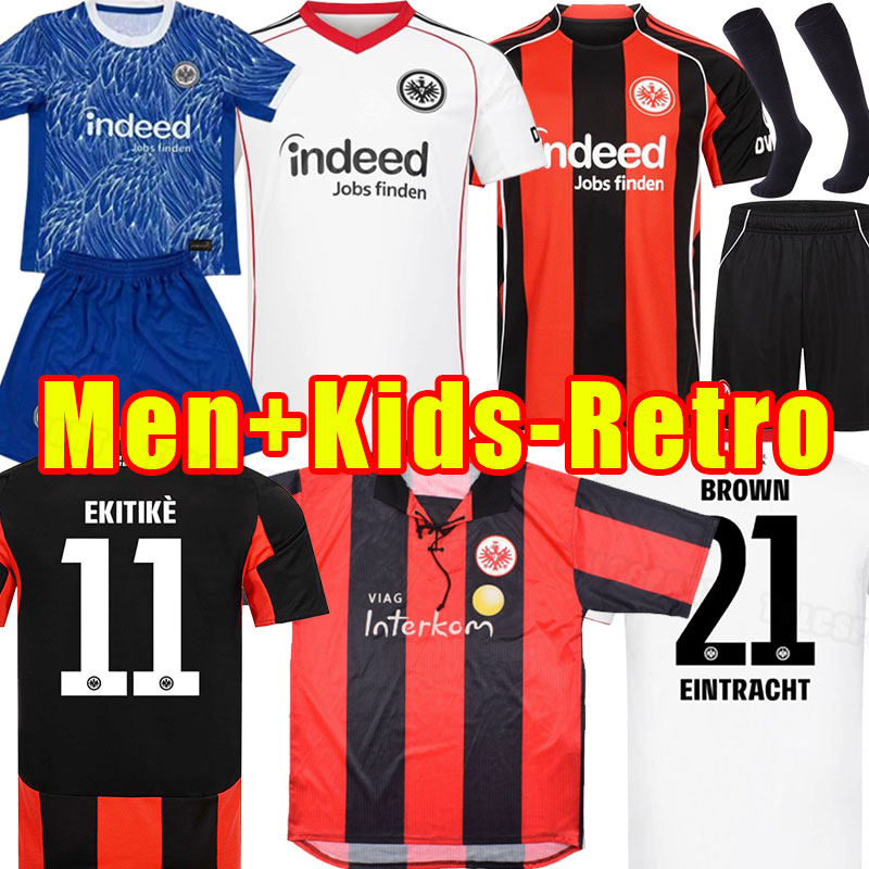 Men kids 25 26 Eintracht Frankfurt soccer jerseys 2025 2026 Die Adler SOW SILVA KOSTIC JOVIC football uniform child kit HASEBE KAMADA full set retro 1999 2000