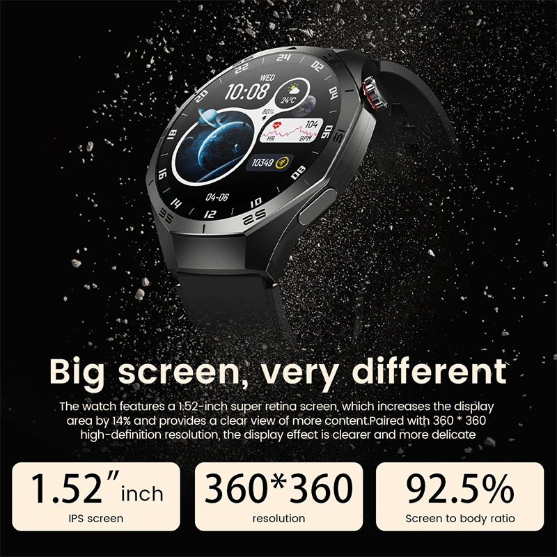 For GT5 Pro Smart Watch Men AMOLED Screen GPS Motion trajectory Heart Rate Bluetooth Calls SmartWatch Waterproof 250808