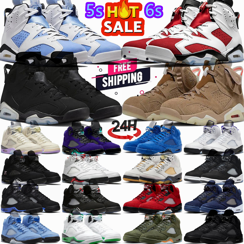2025 Designer 5 5S UOMINI SCARPE DI BASKEBLE 6 6s Raging Georgetown Toro Bravo orange Bull Fire Fire Giallo Metallico Reinventato Ticket Burgundy Olive Sail Sneakers