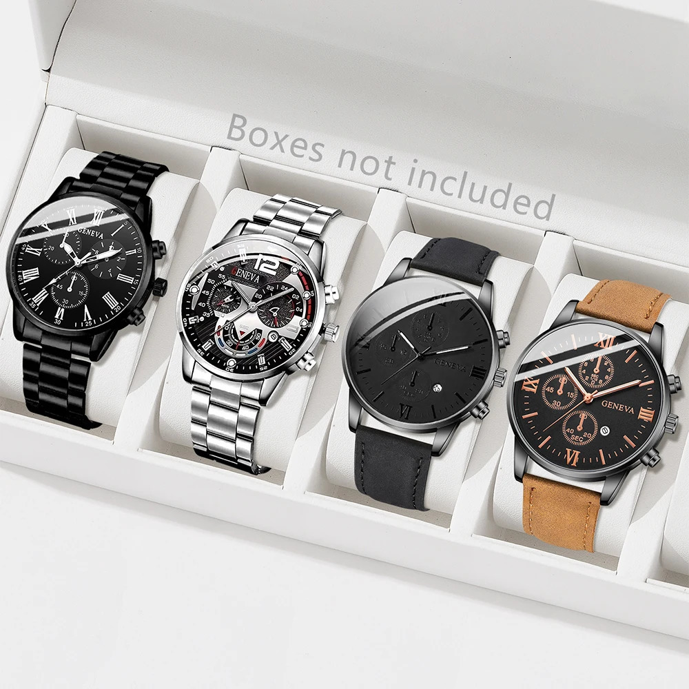 4PCS Mens Watch Set Business Trend Fashion Classic Quartz Watch Suitable for Daily Clothing Matching Perfect Holiday Gift 250807